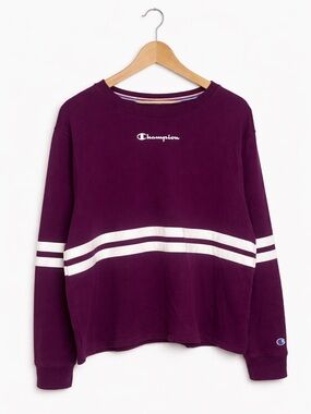 Champion Women’s Purple Long Sleeve with Reflective White Stripes XL